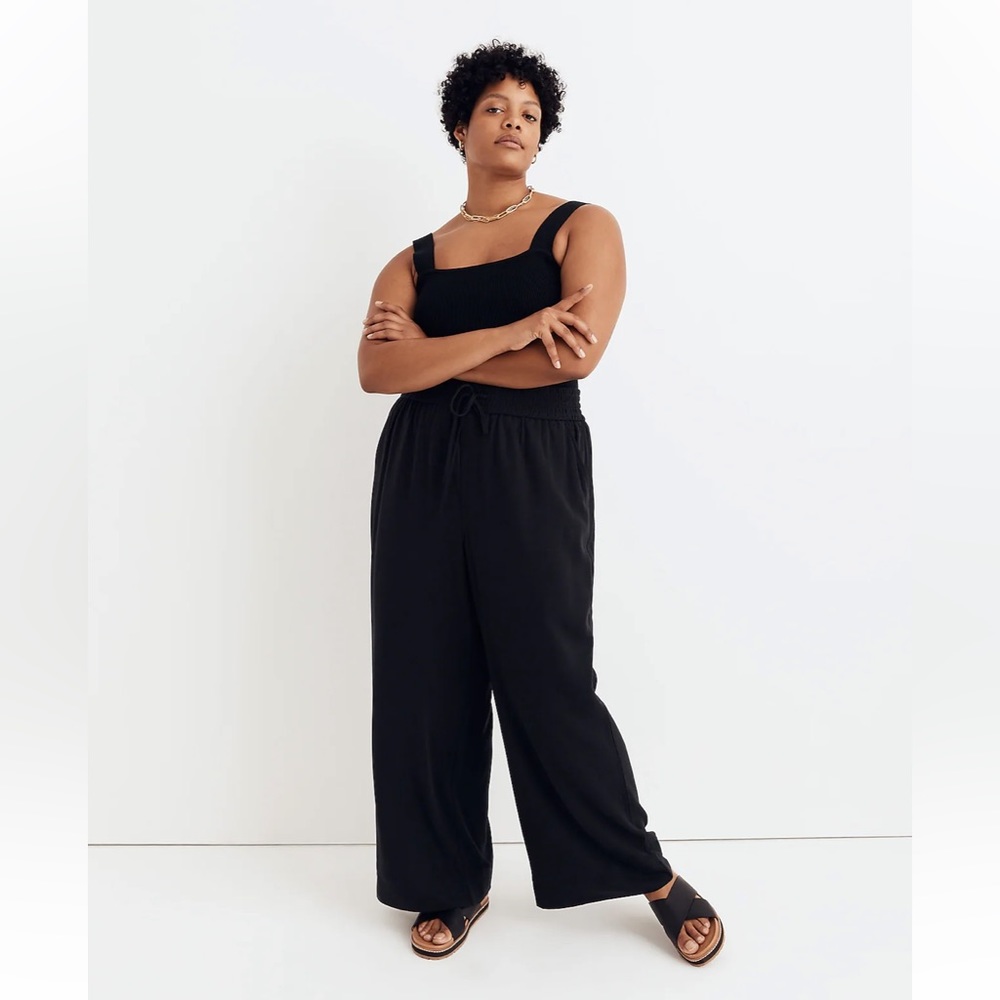 NWT Madewell Harlow Wide-Leg Pant in black, size 12